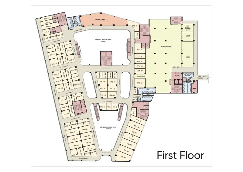 Mall of Aligarh first floor plan – brand showrooms