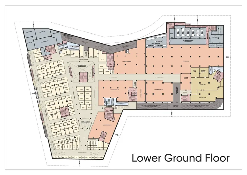 Mall of Aligarh lower ground floor plan – easy-access retail